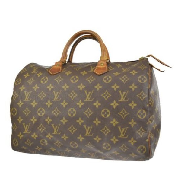 LOUIS VUITTON Speedy 35 Travel Hand Bag Monogram Leather Brown M41524 30SG070 - Picture 1 of 10